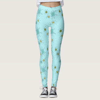 Leggings Polainas atómicas azules de Starbursts del huevo