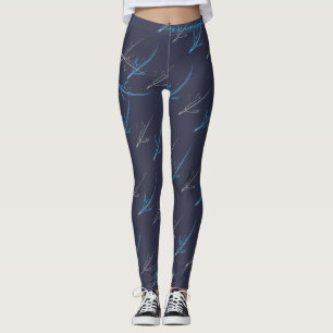 Leggings Polainas australianas del aeroplano del negro del