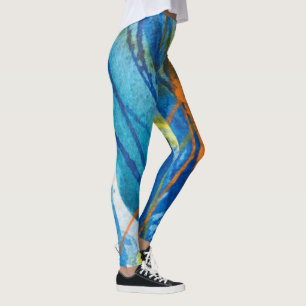 Leggings Polainas azules de la yoga del estilo libre de