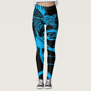 Leggings Polainas azules de los dragones del RPG del