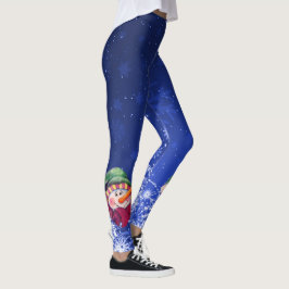 Leggings Polainas azules de sensación del muñeco de nieve