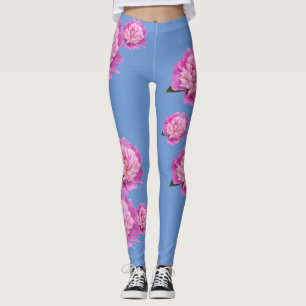 Leggings Polainas azules del bígaro con diseño floral