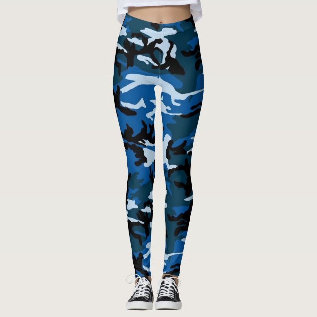 Leggings polainas azules del camo (Anverso)
