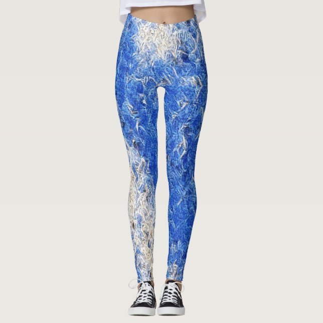 Leggings Polainas azules del delirio del hielo (Anverso)