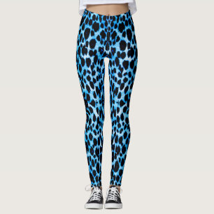 Leggings Polainas azules del estampado de animales del
