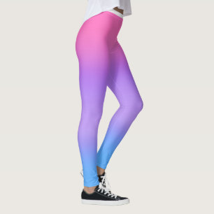 Leggings Polainas azules púrpuras rosadas de Ombre