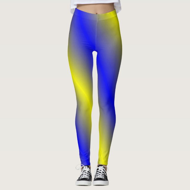 Leggings Polainas azules y amarillas (Anverso)