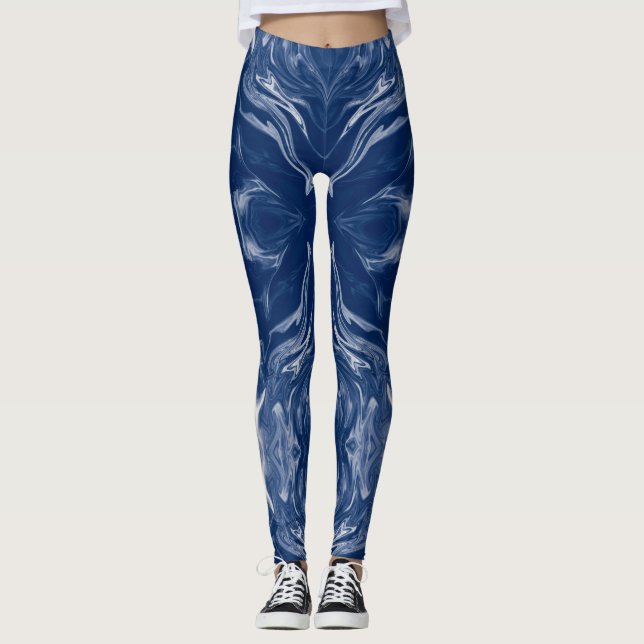 Leggings Polainas azules y de plata de Dallas (Anverso)