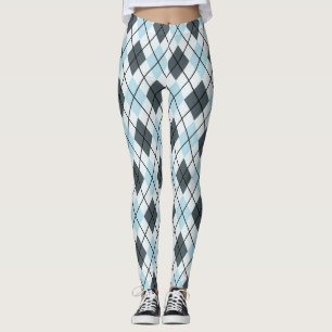 Leggings Polainas azules y grises de la impresión de Argyl