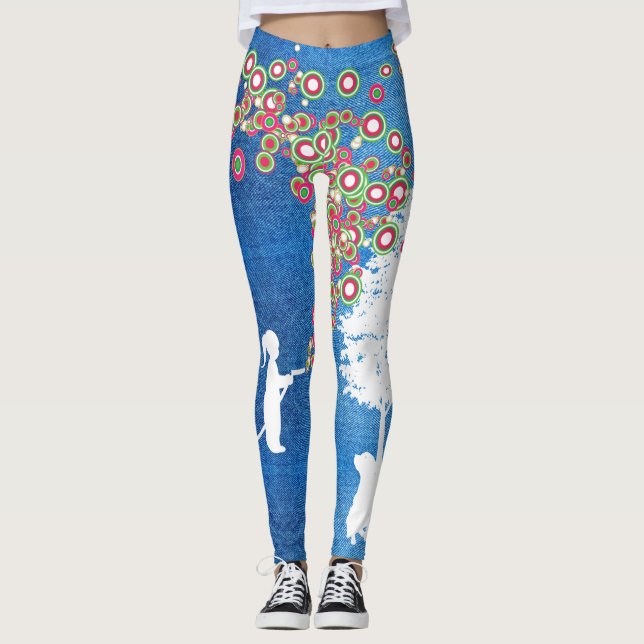 Leggings polainas banksy del estilo del dril de algodón de (Anverso)