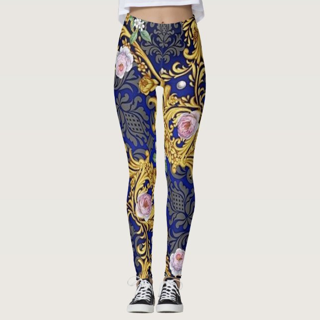 Leggings Polainas barrocas del diseño de las mujeres (Anverso)