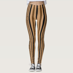 Leggings Polainas beige del modelo de las rayas del moreno
