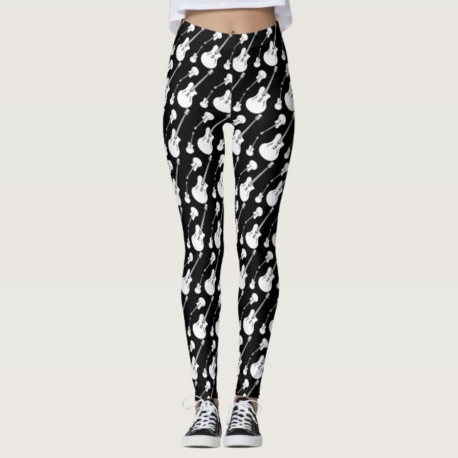 Leggings Polainas blancas de la guitarra (Anverso)
