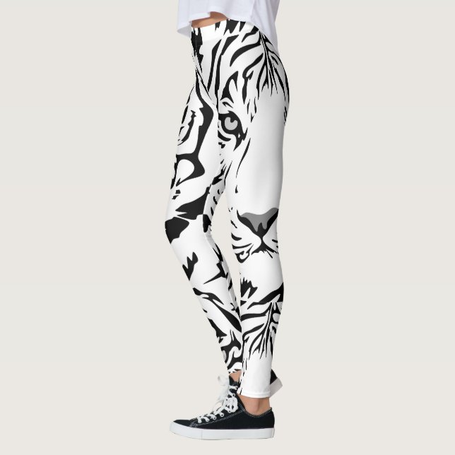 Leggings Polainas blancas de la impresión del tigre (Izquierda)