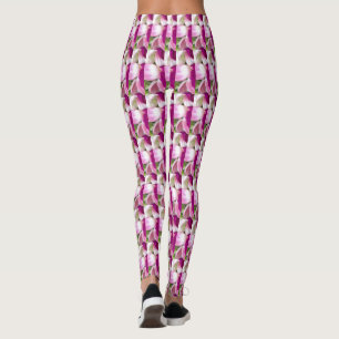 Leggings Polainas blancas de la letra pequeña de la lavanda