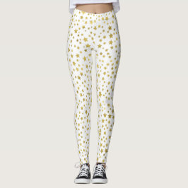 Leggings Polainas blancas de las mujeres con las estrellas