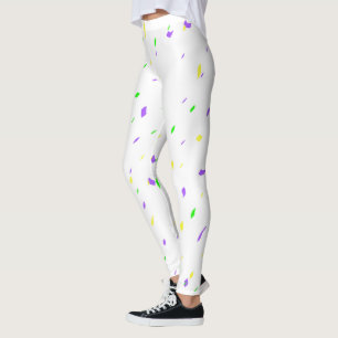 Leggings Polainas blancas del confeti del carnaval