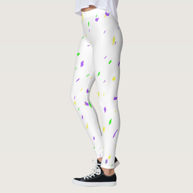 Leggings Polainas blancas del confeti del carnaval (Izquierda)