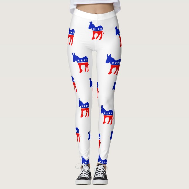 Leggings Polainas blancas del símbolo del burro de (Anverso)