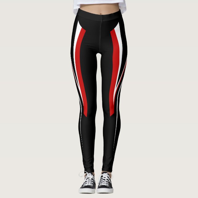 Leggings Polainas blancas rojas negras (Anverso)