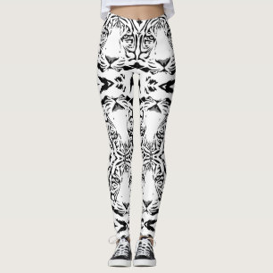 Leggings Polainas blancas únicas del tigre