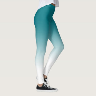 Leggings Polainas blancas verde azuladas de Ombre