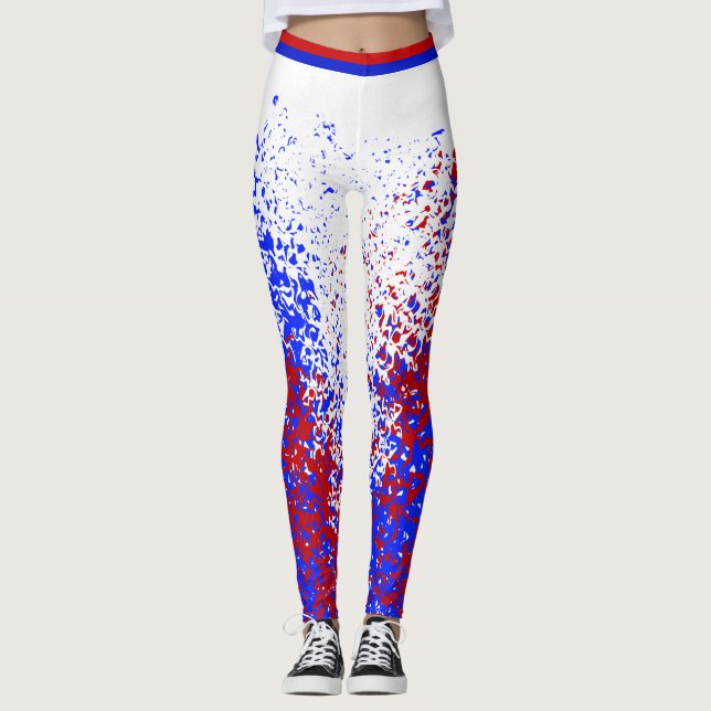 Leggings Polainas BLANCAS y AZULES ROJAS (Anverso)