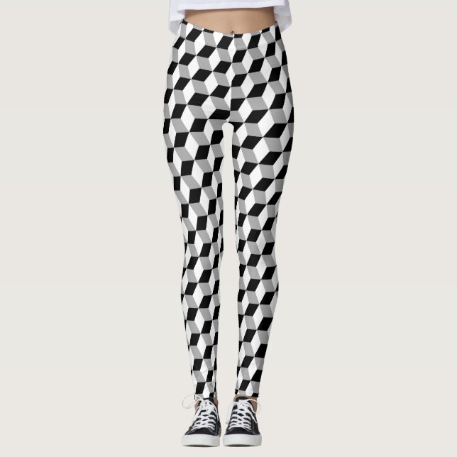 Leggings Polainas blancos y negros de Harley Quinn (Anverso)