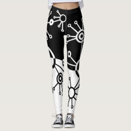 Leggings Polainas blancos y negros de las señales