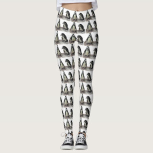 Leggings Polainas blancos y negros del animal de los