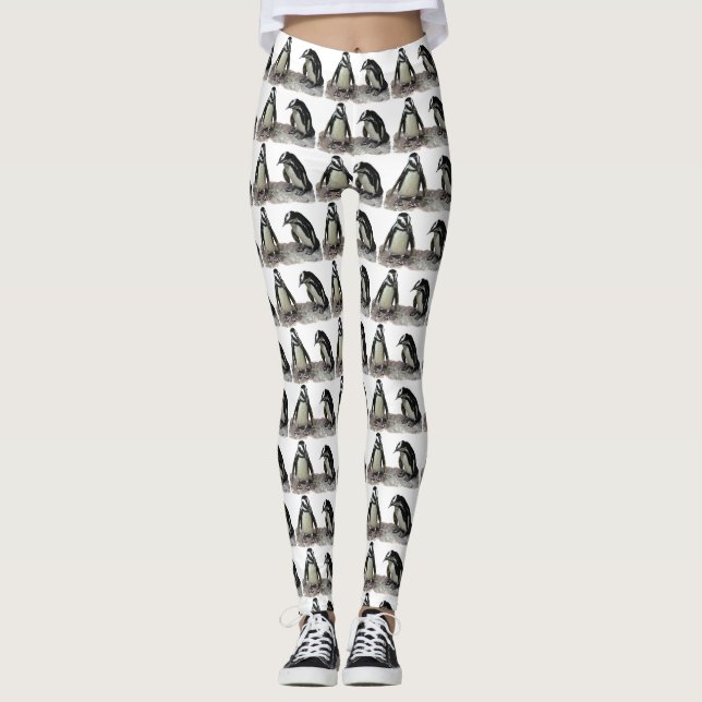 Leggings Polainas blancos y negros del animal de los (Anverso)