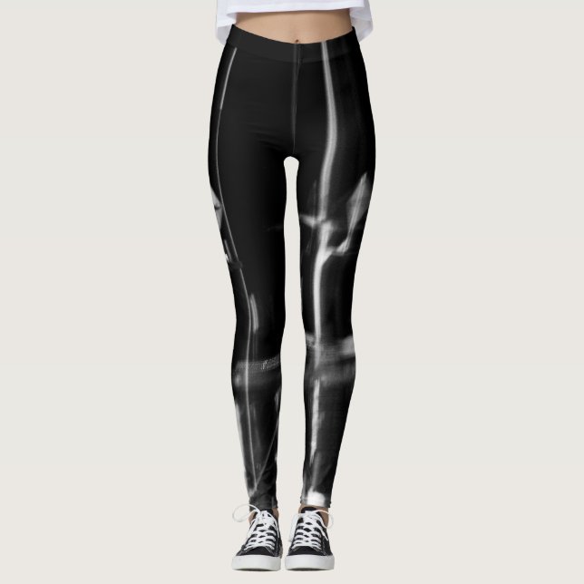Leggings polainas blancos y negros fotas abstracta (Anverso)