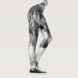Leggings polainas blancos y negros fotas abstracta