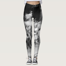 Leggings polainas blancos y negros fotas abstracta