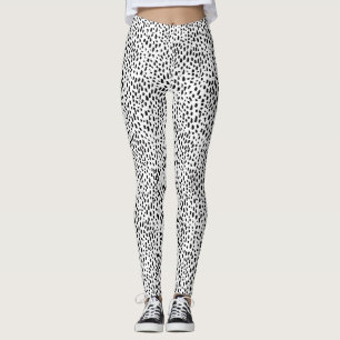 Leggings Polainas blancos y negros manchadas
