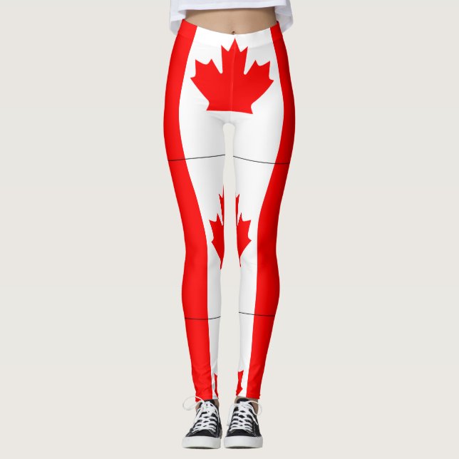 Leggings Polainas canadienses de la bandera (Anverso)