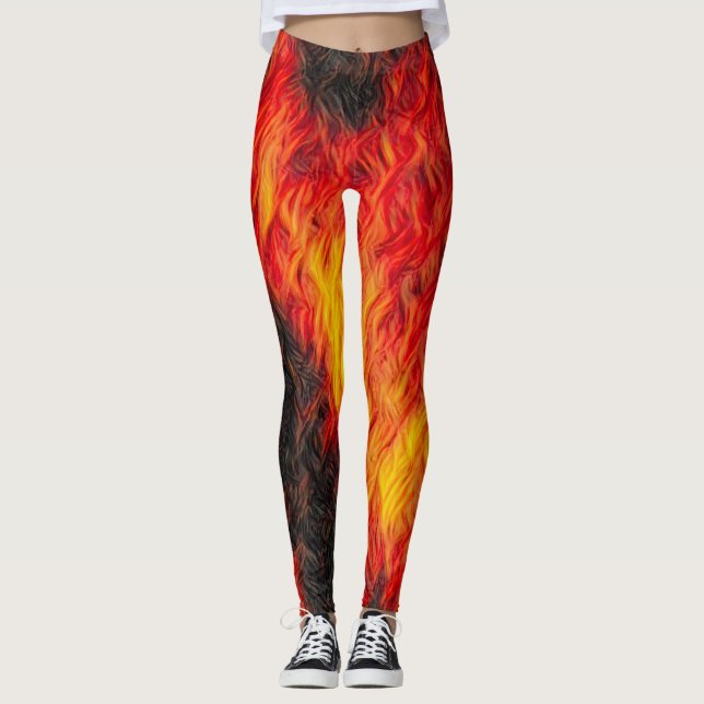 Leggings Polainas candentes del fuego (Anverso)