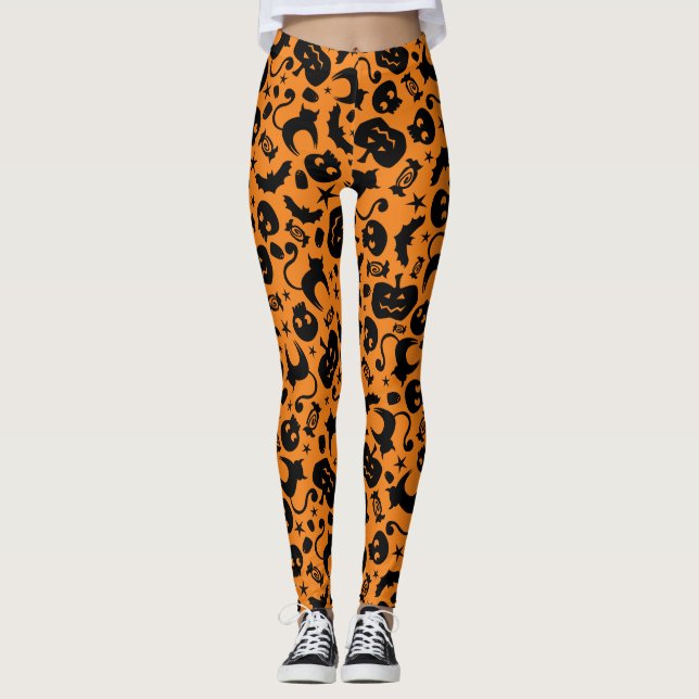 Leggings Polainas caprichosas de Halloween (Anverso)