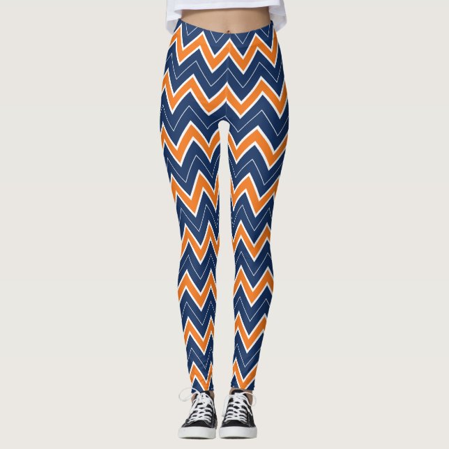 Leggings Polainas castañas de Chevron (Anverso)