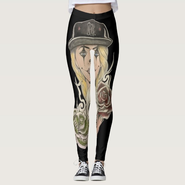 Leggings Polainas chicanas del arte (Anverso)