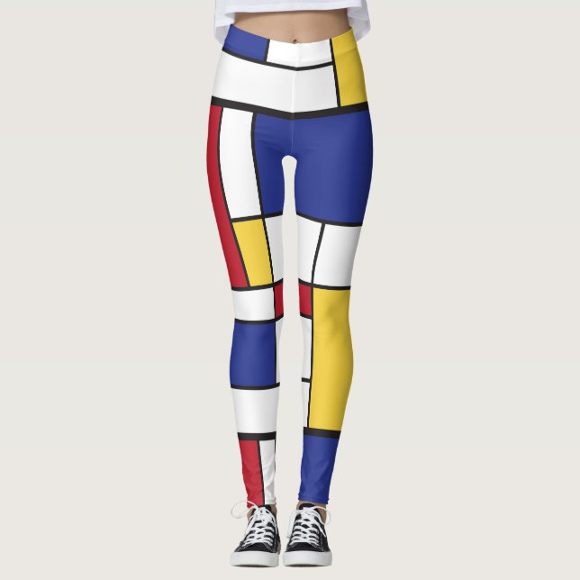 Leggings Polainas coloridas de Piet Mondrian de los Arty (Anverso)
