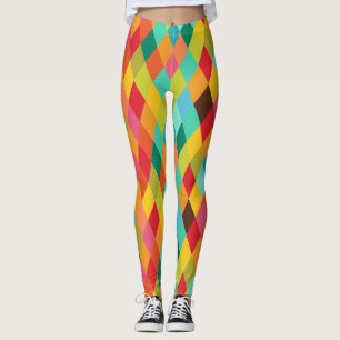 Leggings Polainas coloridas del modelo del diamante del