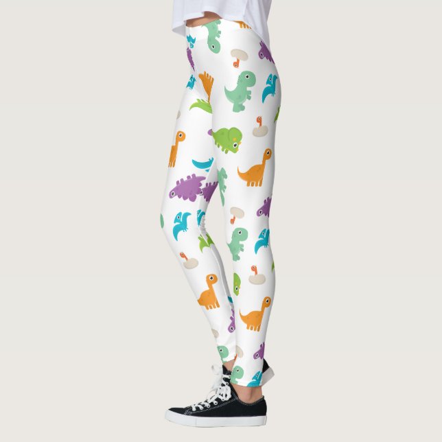Leggings Polainas coloridas lindas de los DINOSAURIOS (Izquierda)