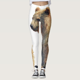 Leggings polainas con el cachorro de oso grizzly