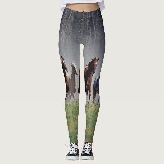 Leggings Polainas corrientes de los caballos (Anverso)
