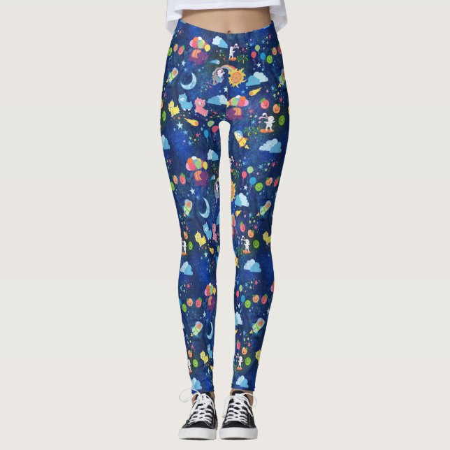 Leggings Polainas cósmicas de Kawaii (Anverso)
