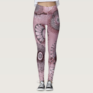 Leggings Polainas de color de malva de Swirly