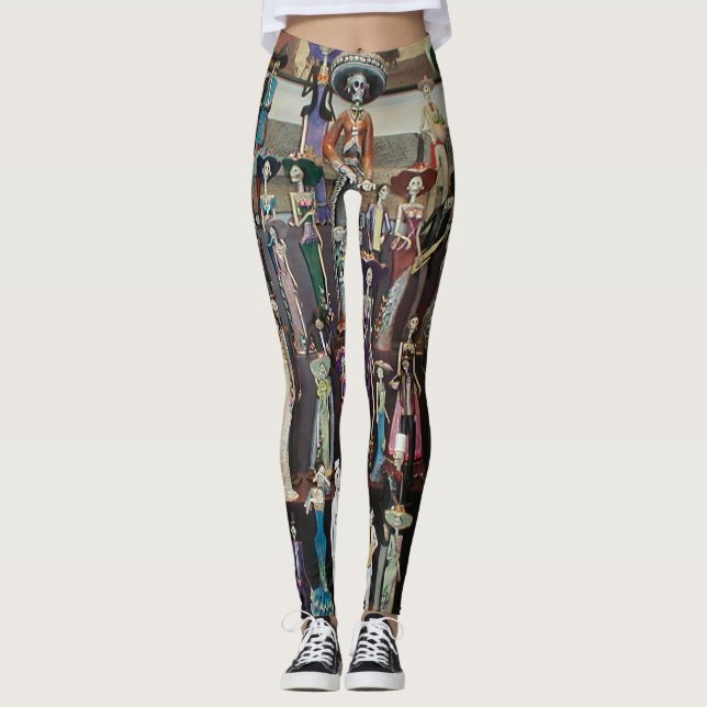 Leggings Polainas de Día de Muertos (día de los muertos) (Anverso)