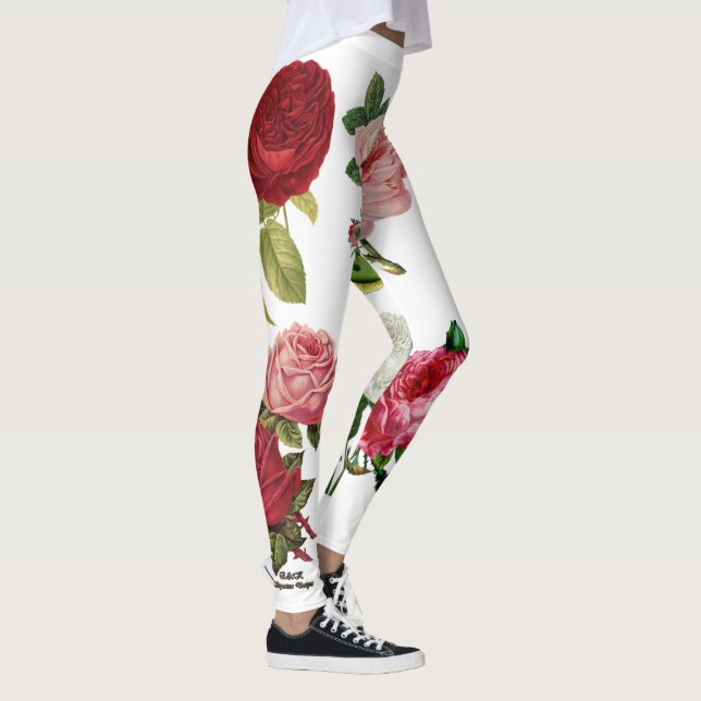 Leggings Polainas de encargo florales y blancas (Derecha)