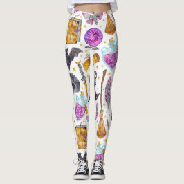 Leggings Polainas de Halloween de la acuarela de la poción
